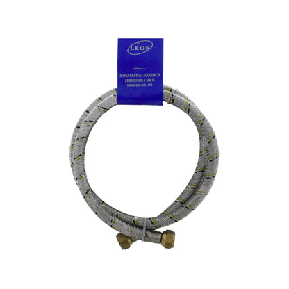 Manguera flexible trenzada de acero inoxidable Leon 100cm con conexiones 3/8 IPS para agua modelo ML-100