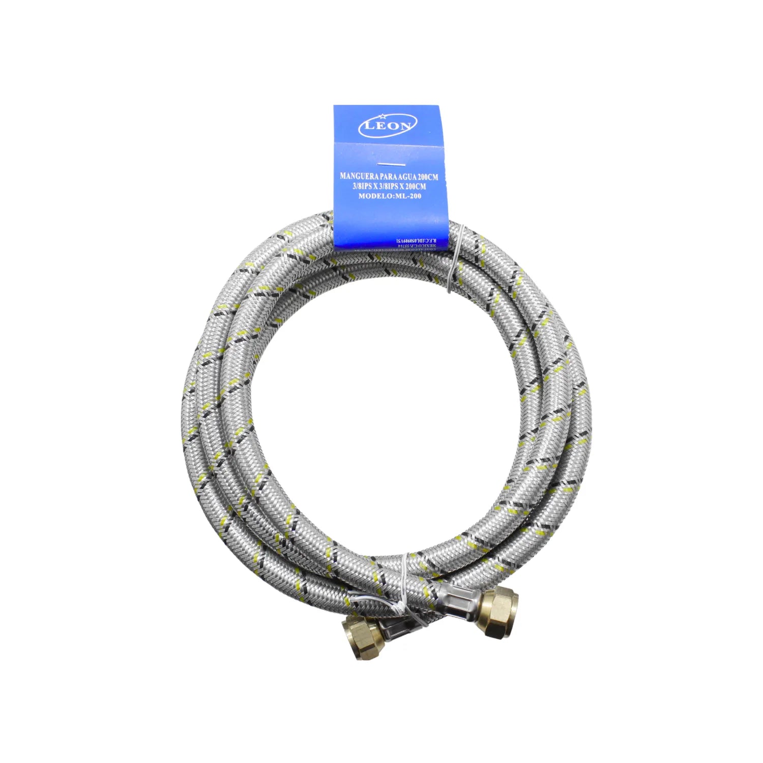 Manguera flexible para agua trenzada Leon 200cm 3/8 IPS de acero inoxidable para instalaciones de fontanería