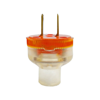 Clavija eléctrica transparente de 2 polos redonda con agarre naranja para reparación de cables