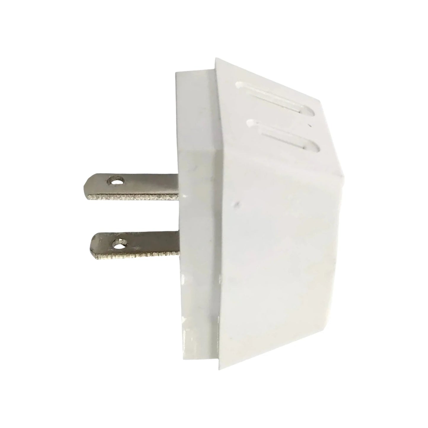 Adaptador de corriente blanco para enchufes europeos a americanos, clavija de viaje con 2 pines planos