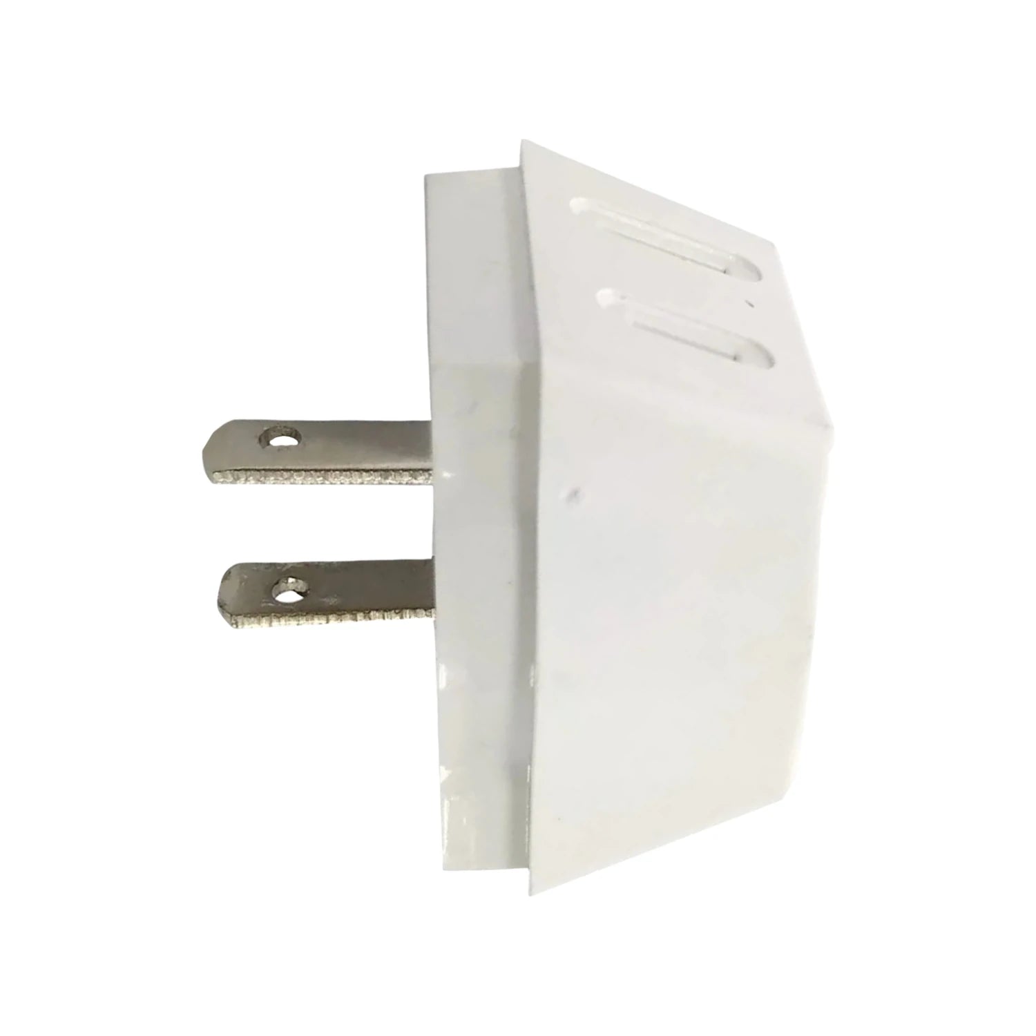 Adaptador de corriente blanco para enchufes europeos a americanos, clavija de viaje con 2 pines planos