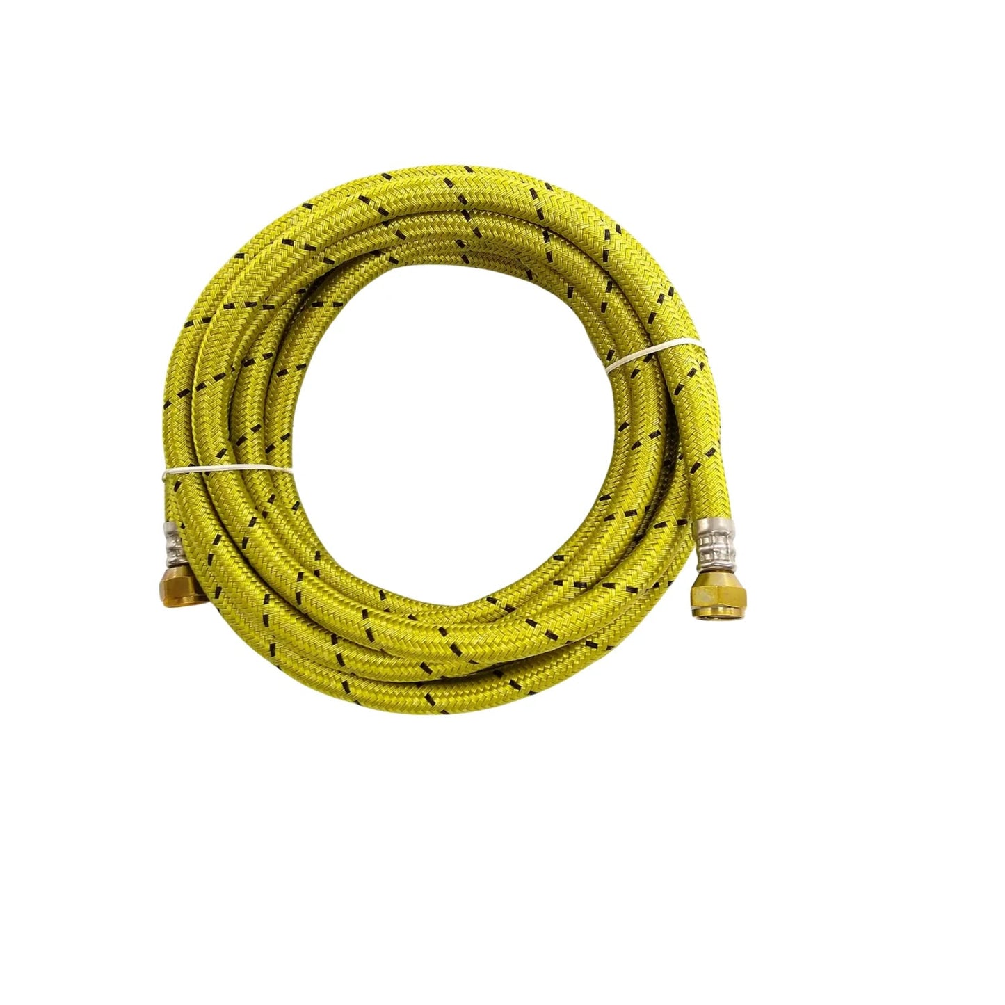 Manguera flexible para gas LP trenzada amarilla con conectores de latón, para conexión de estufas y calentadores