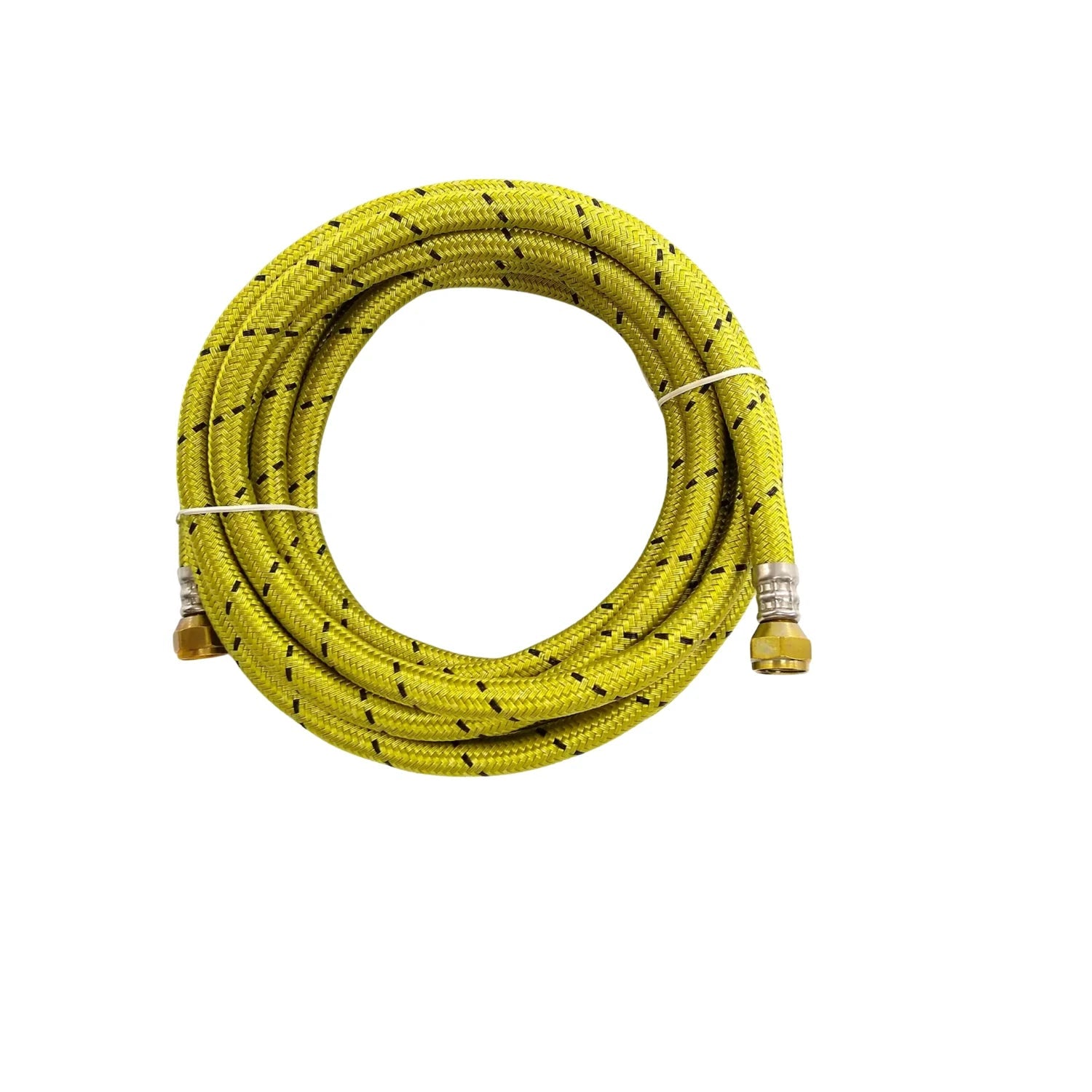 Manguera flexible para gas LP trenzada amarilla con conectores de latón, para conexión de estufas y calentadores