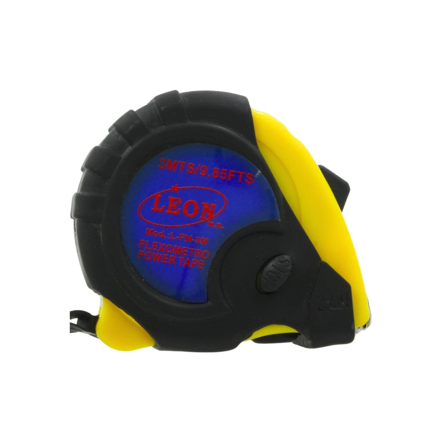 Flexómetro LEON amarillo y negro 3 metros (9.85 pies) Power Tape para mediciones precisas en construcción.