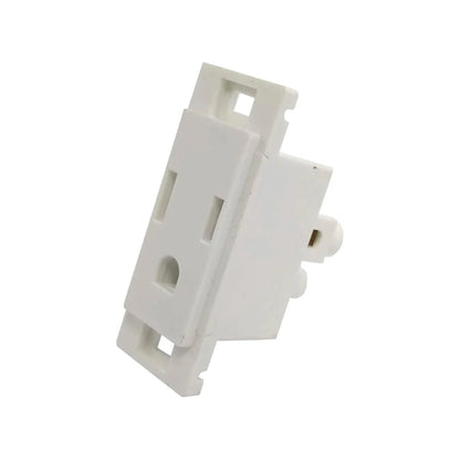 Contacto aterrizado blanco modular, toma eléctrica de una vía para instalación empotrada