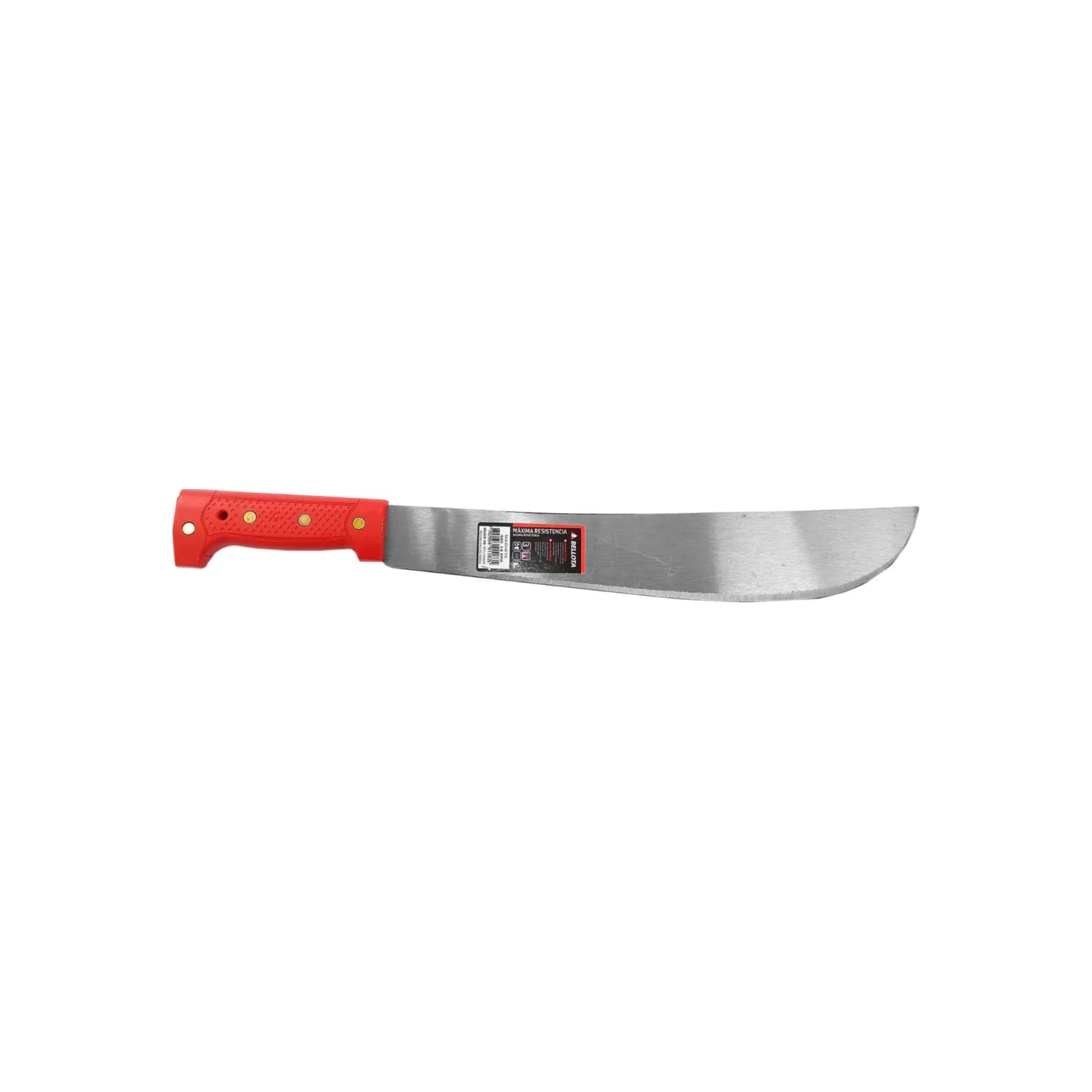 Machete Bellota pulido de 14 pulgadas con mango rojo ergonómico para desbroce y trabajos agrícolas