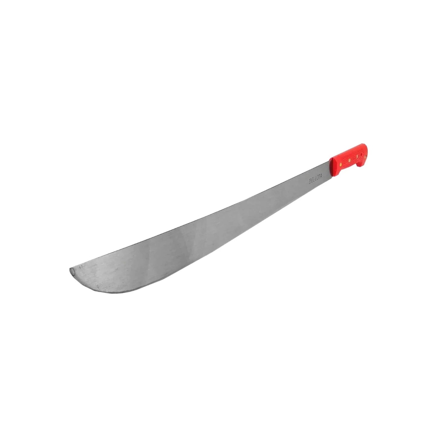 Machete Bellota con hoja de acero pulido y mango rojo ergonómico para corte y jardinería
