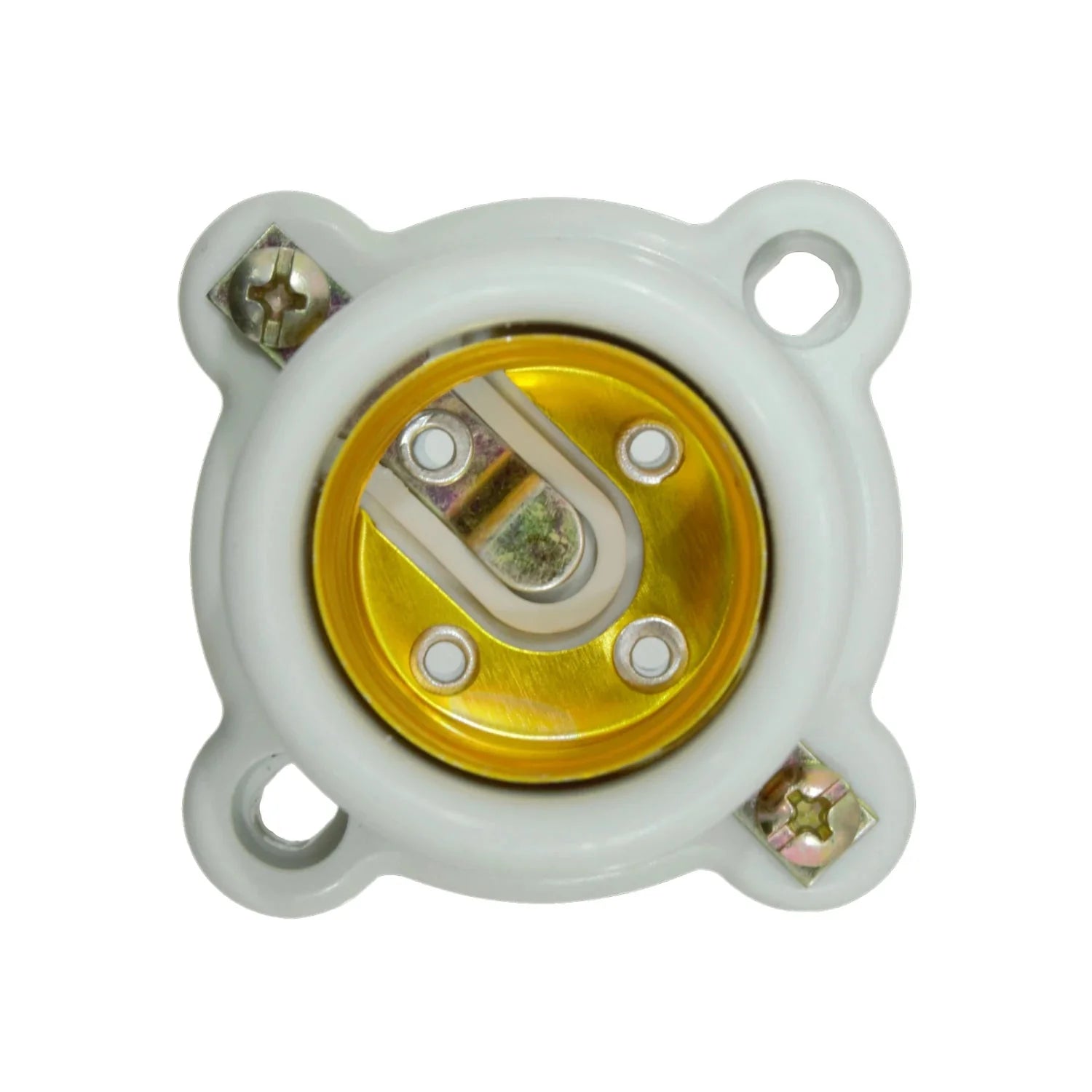 Socket portalámparas cuadrado de plástico blanco, base para foco rosca E27/E26, accesorios eléctricos.