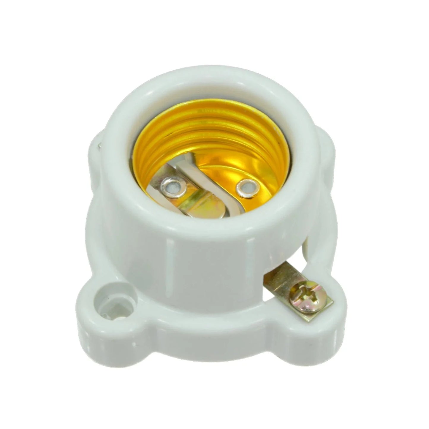 Portalámparas E27/E26 de plástico blanco para foco con base de montaje en superficie