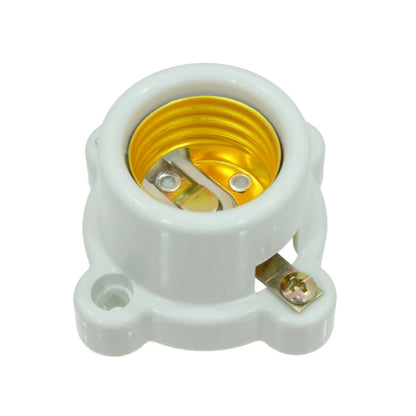 Portalámparas E27/E26 de plástico blanco para foco con base de montaje en superficie