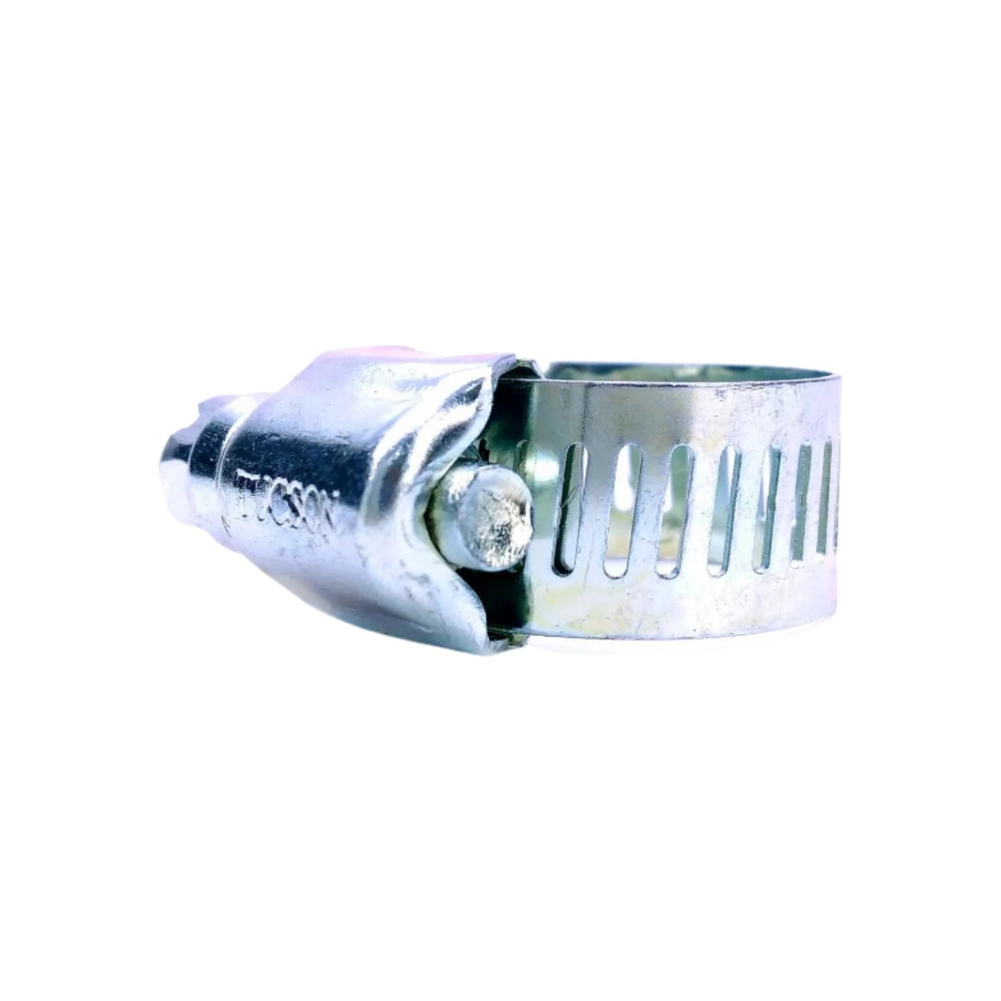 Abrazadera sin fin metálica galvanizada para mangueras, banda perforada con tornillo de ajuste