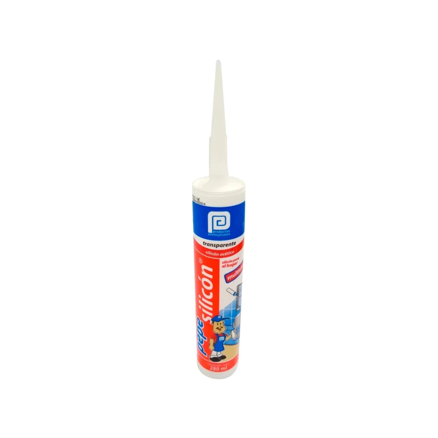 Sellador silicón transparente acético 280ml, multiuso para hogar, marca Pepe Pennsylvania