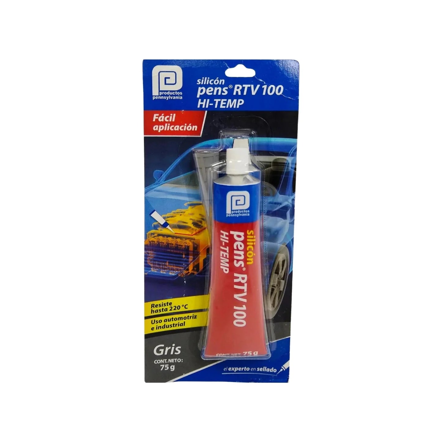 Silicón gris Pennsylvania RTV 100 de alta temperatura 75g para sellado automotriz e industrial