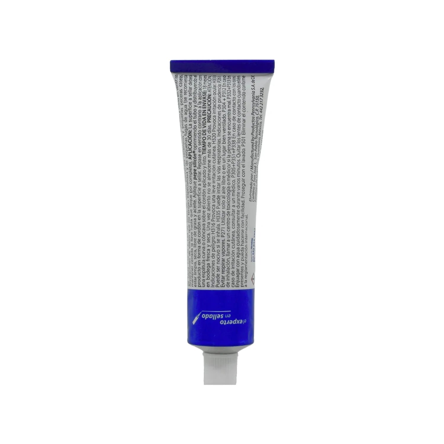 Silicón transparente Pennsylvania 70g en tubo, ideal para sellado general en ferretería y hogar.