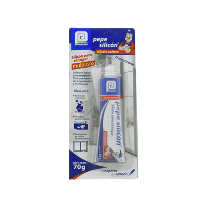 Silicón acético transparente Pennsylvania 70g multiusos para sellar juntas, vidrio, cerámica y acuarios