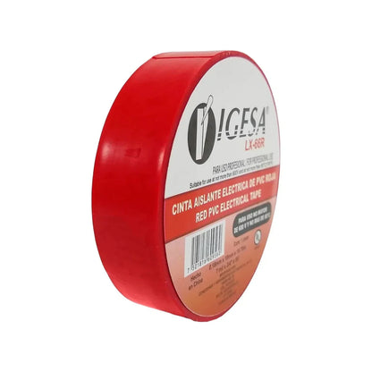 Rollo de cinta aislante eléctrica roja Igesa de PVC para cableado y reparaciones profesionales