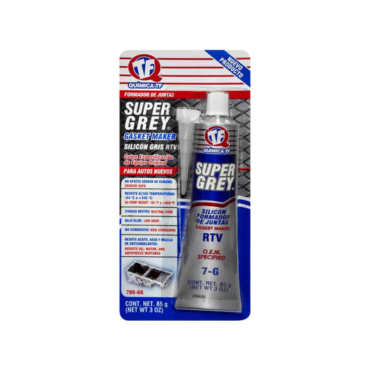 Silicón gris Quimica TF Super Grey RTV formador de juntas de motor, alta temperatura, 85g