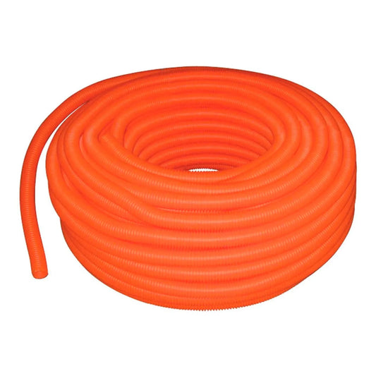 Poliducto flexible corrugado naranja 1/2"x100m, tubería eléctrica para protección de cableado e instalaciones