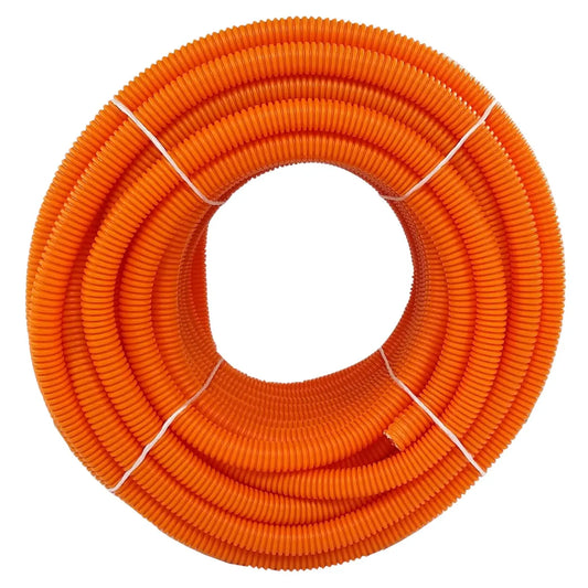 Rollo de poliducto flexible corrugado naranja de 3/4 pulgada, 100 metros, para canalización eléctrica