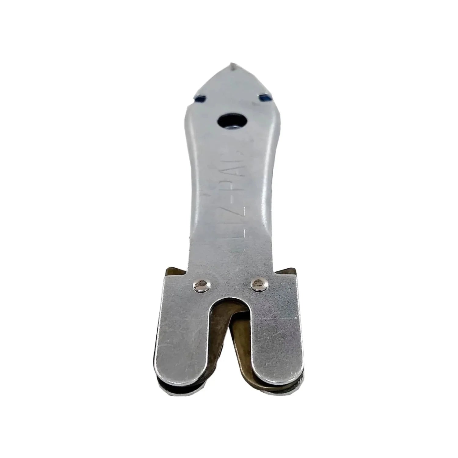 Afilador de cuchillos y navajas LIZ-PAC, diseño pescadito metálico, manual, ideal para filo rápido y portátil.