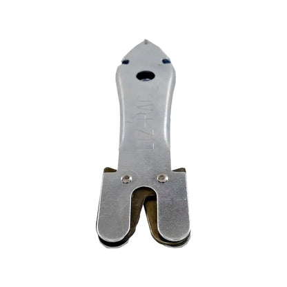 Afilador de cuchillos y navajas LIZ-PAC, diseño pescadito metálico, manual, ideal para filo rápido y portátil.