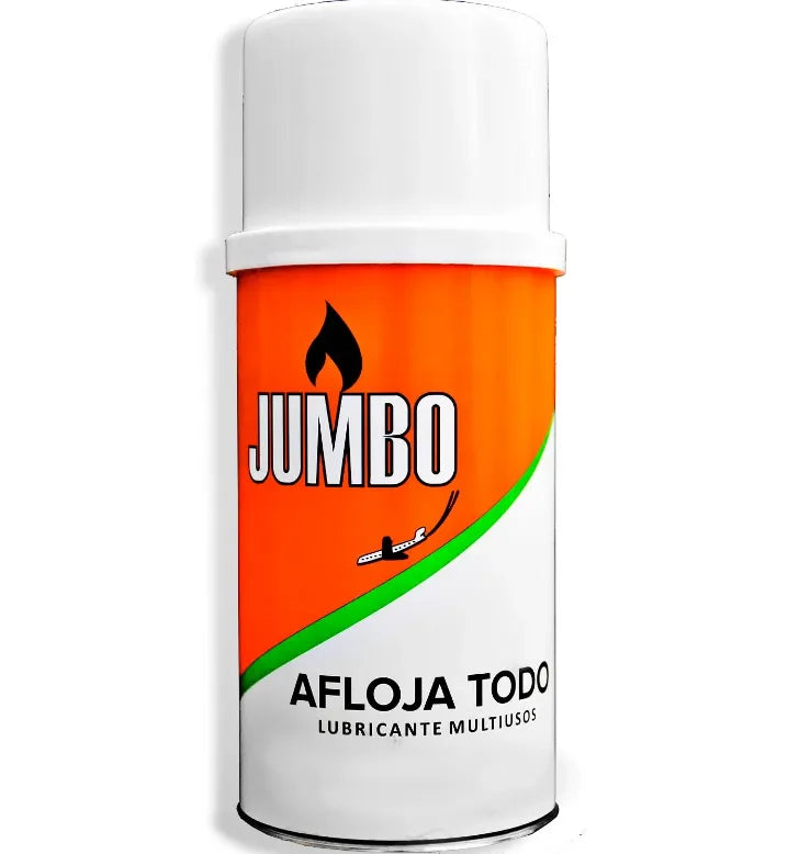 Lubricante multiusos JUMBO Aflojatodo en aerosol naranja. Ideal para aflojar y proteger contra el óxido.