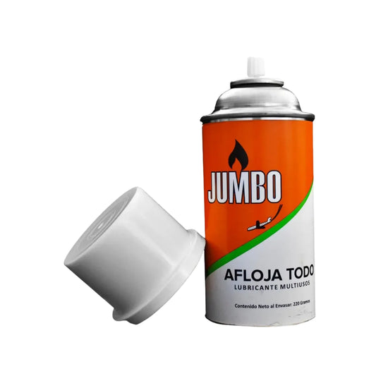 JUMBO Afloja Todo lubricante multiusos en aerosol naranja y blanco 220 gramos para aflojar piezas atascadas