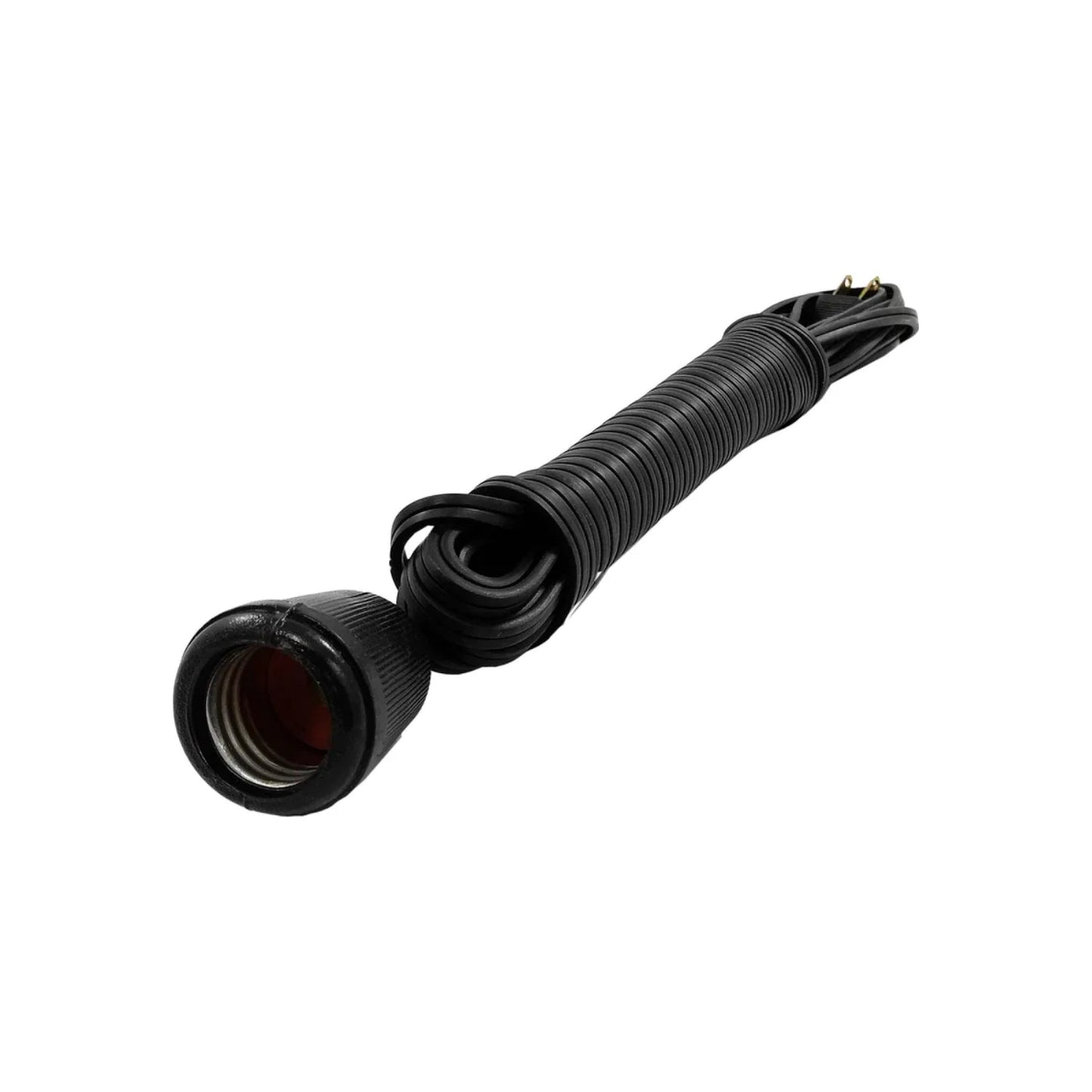 Extensión eléctrica de 9 metros negra con portalámparas y clavija