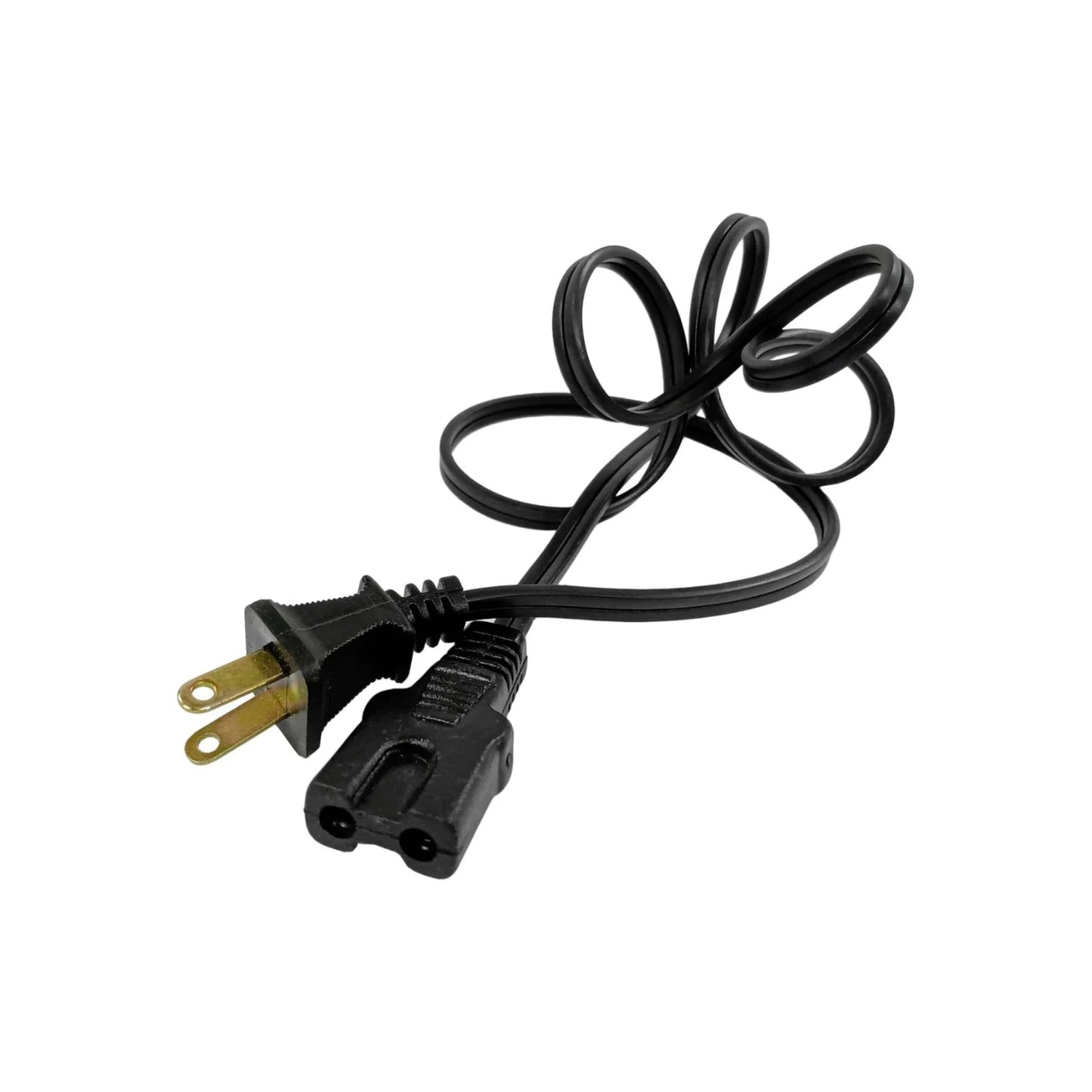 Cable de alimentación negro para cafetera con enchufe de 2 clavijas y conector C7