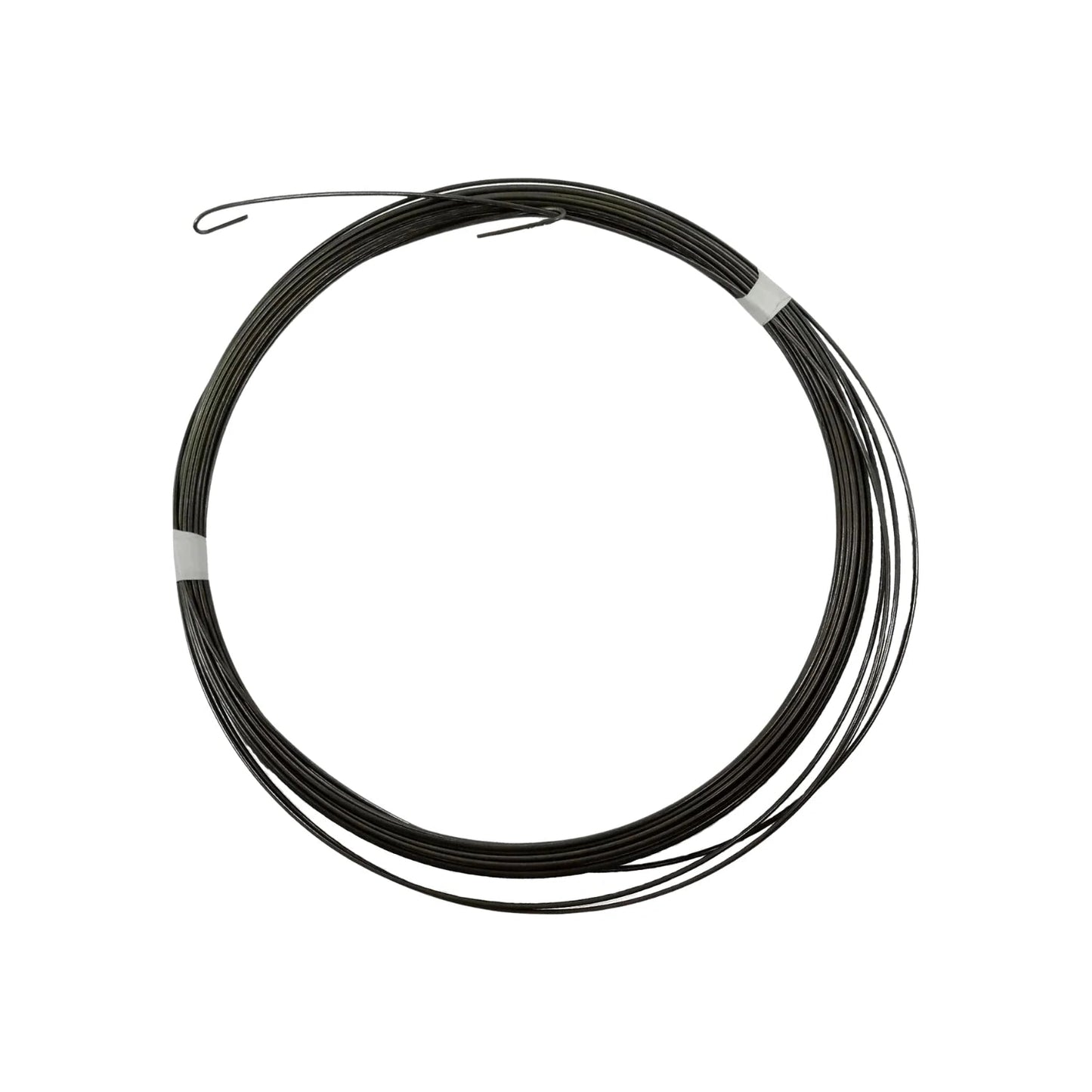 Guía para cableado de acero oscuro enrollada, 20 metros, con punta doblada para instalación eléctrica