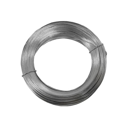 Alambre galvanizado en rollo, color plateado metálico, uso ferretero, resistente a la corrosión