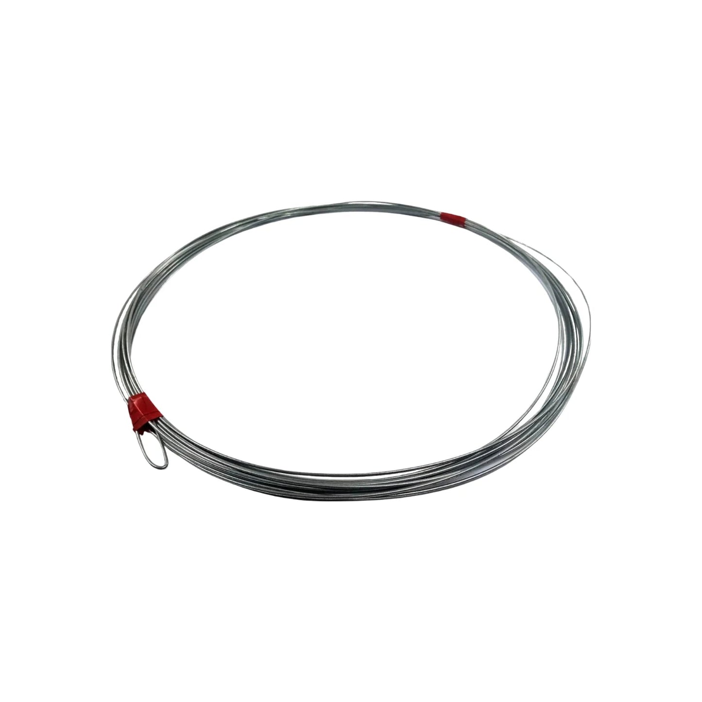 Guía para cableado de acero 20 metros reforzada, enrollada, con ataduras rojas