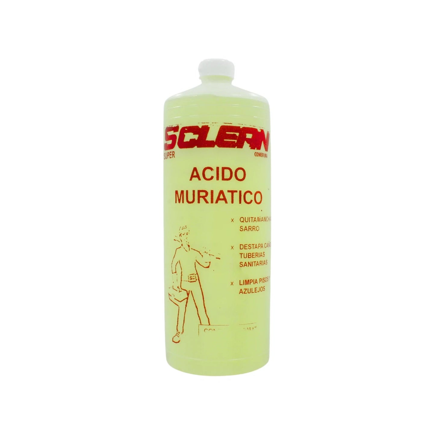 Ácido muriático Super Clean para destapar cañerías, quitar sarro y limpiar pisos y azulejos