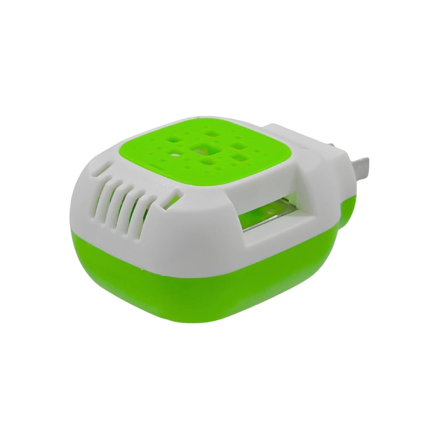 Repelente eléctrico antimosquitos para enchufe, dispositivo compacto blanco y verde lima