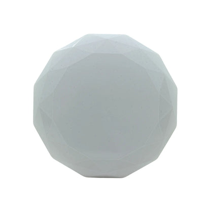 Plafón LED blanco para techo, diseño geométrico facetado, iluminación moderna con efecto starlight