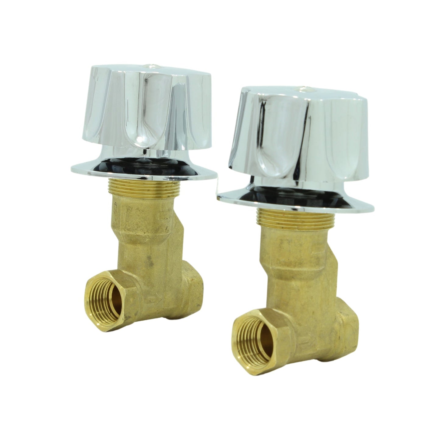 Llaves de regadera roscables de latón con manijas cromadas para control de agua en ducha