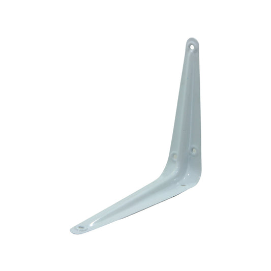 Ménsula blanca de metal tipo L para soporte de estantes y repisas