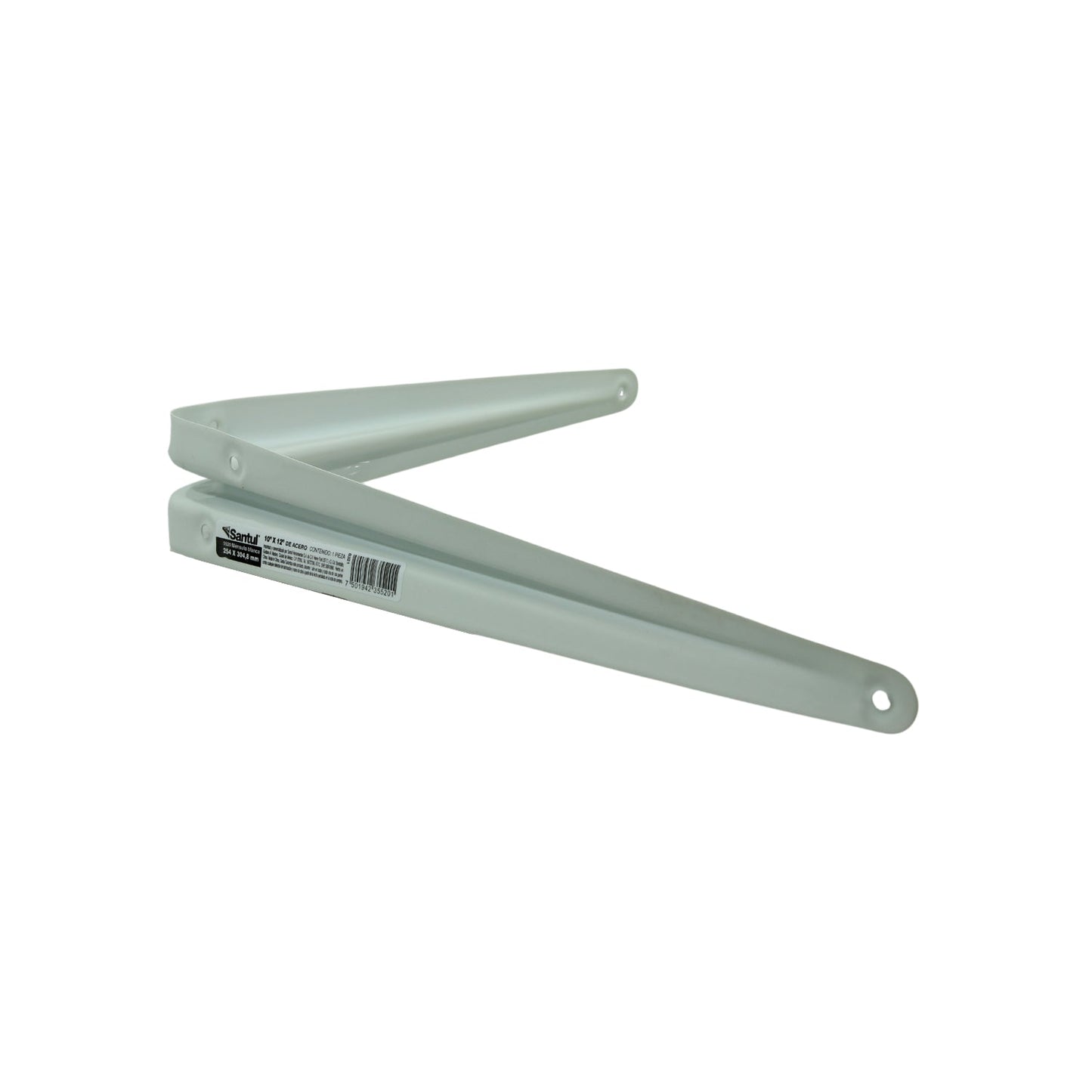 Ménsula de acero Santul blanca 10x12 pulgadas (25x30 cm) para soporte de repisas resistentes