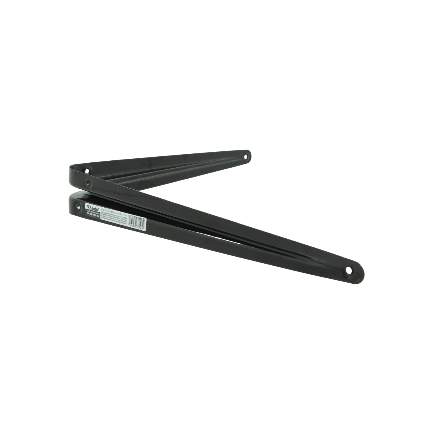 Ménsula de acero negra Santul 12x14 pulgadas para soporte de estantes.