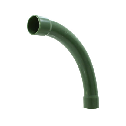 Codo de PVC conduit verde oscuro, curva de 90 grados, para instalaciones eléctricas y protección de cableado