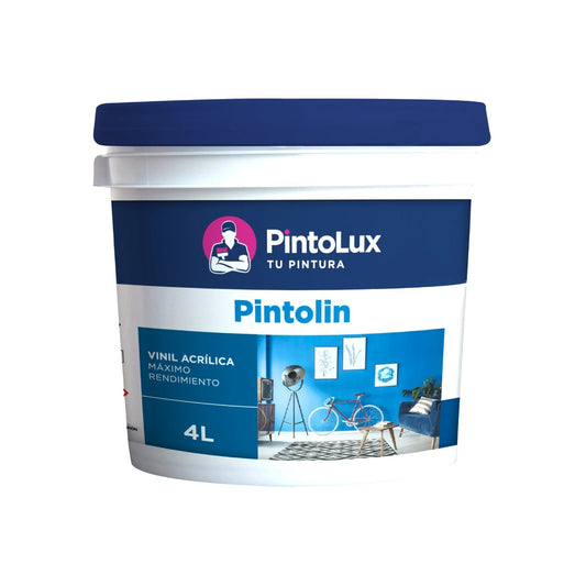 Pintura vinílica acrílica azul Olimpia 4L Pintolux, alto rendimiento para paredes