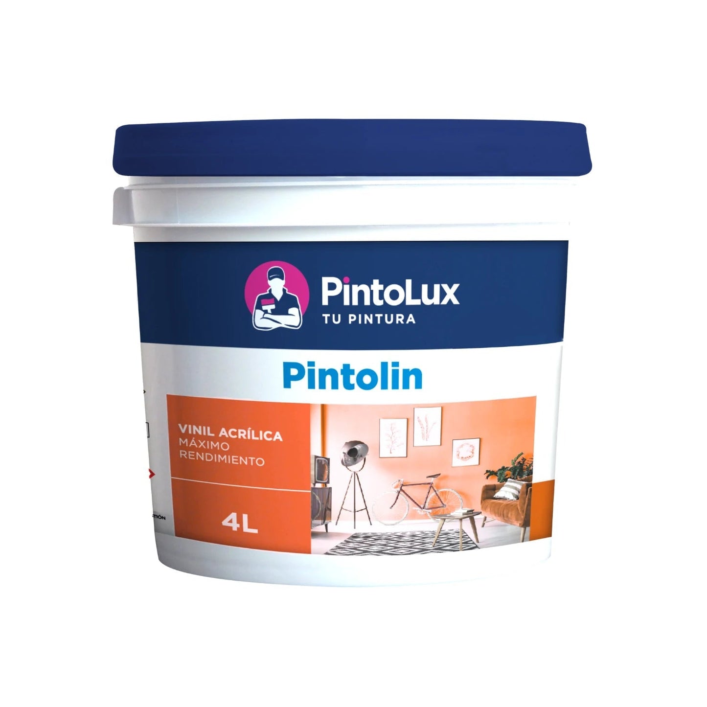 Pintura vinílica acrílica Pintolux mamey 4 litros de máximo rendimiento