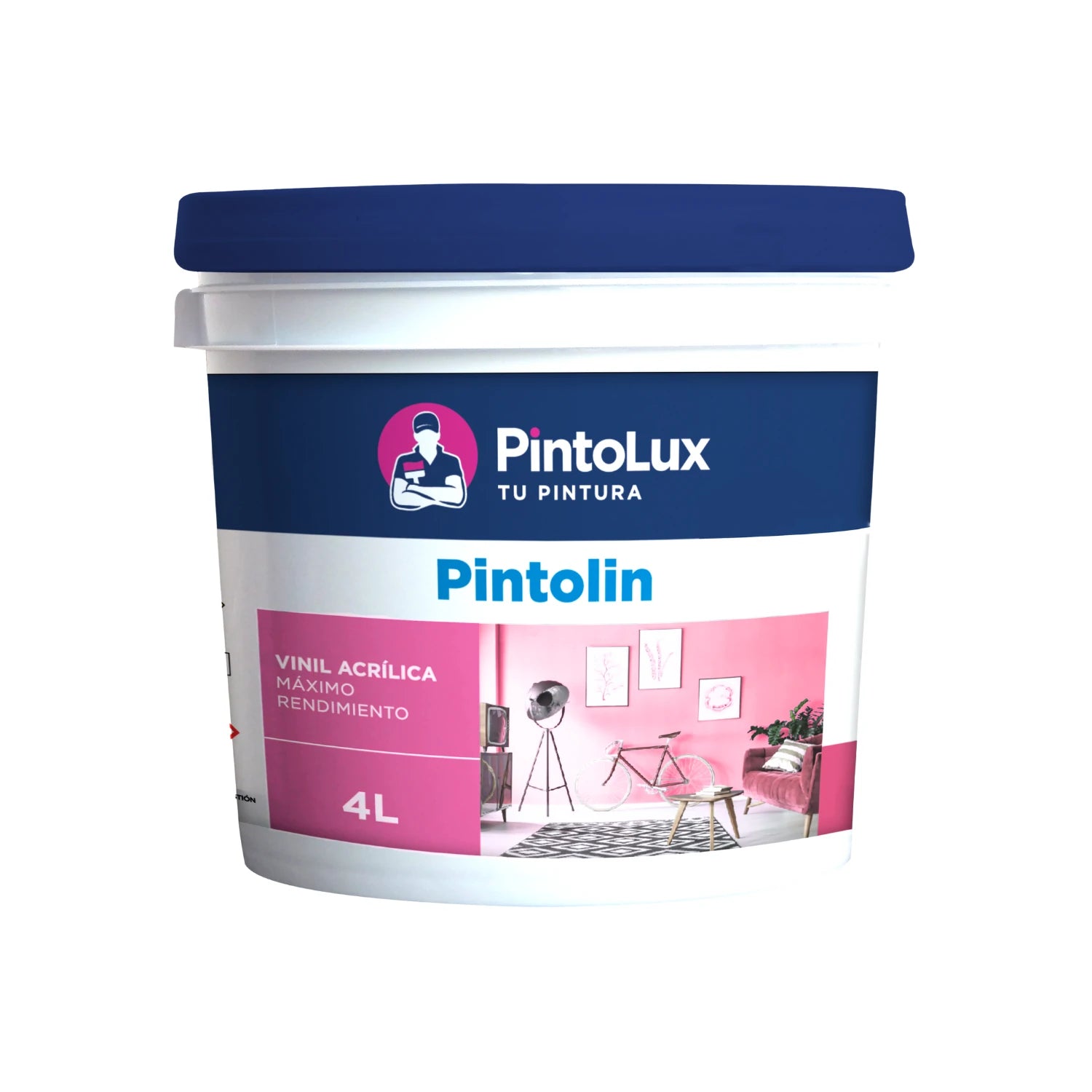 Pintura vinílica acrílica Pintolux rosa fresco 4L, máximo rendimiento para interiores