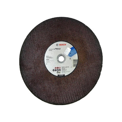 Disco de corte abrasivo Bosch Standard Metal de 14 pulgadas (355mm) para esmeriladora, ideal para acero y hierro.