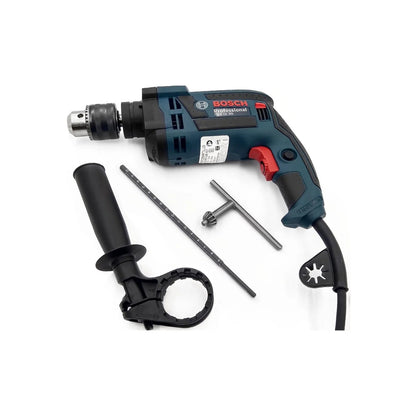 Rotomartillo eléctrico Bosch GSB 16 RE azul/negro con mango auxiliar, medidor de profundidad y llave de broquero