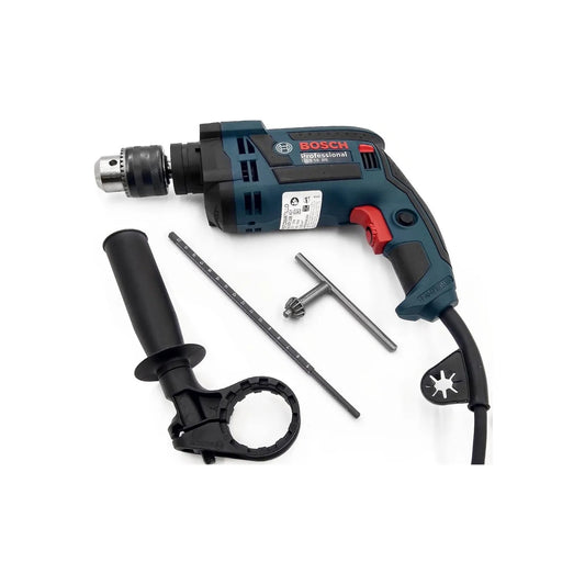 Rotomartillo eléctrico Bosch GSB 16 RE azul/negro con mango auxiliar, medidor de profundidad y llave de broquero