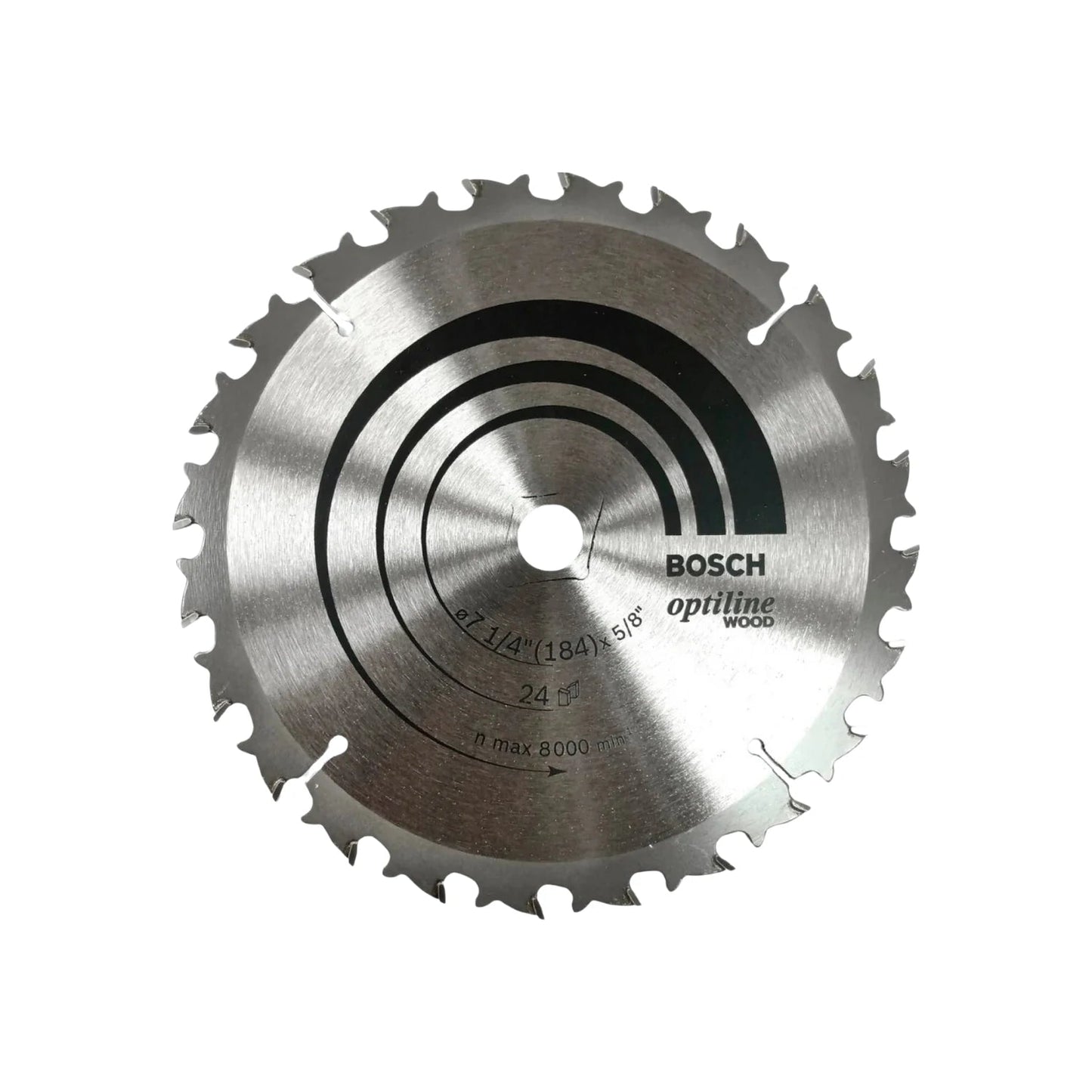 Disco sierra circular Bosch Optiline Wood 7 1/4", 24 dientes, para madera, acabado metálico