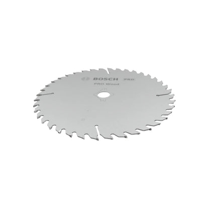 Disco de sierra circular Bosch PRO Wood para madera con puntas de carburo y ranuras de expansión.