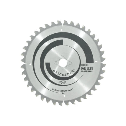 Disco sierra circular 7 1/4" de 40 dientes distintos materiales Bosch 2608640943
