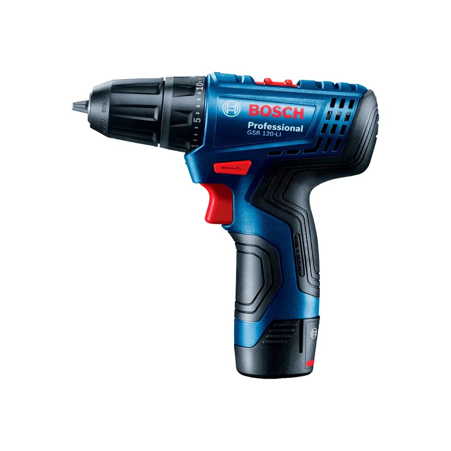 Taladro atornillador inalámbrico Bosch GSR 120-LI 12V, azul y negro, batería de litio, uso profesional